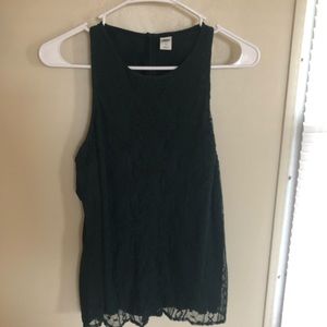 Hunter green sleeveless blouse